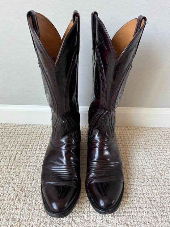 Lucchese Gavin Cowboy Boots, Black Cherry, Men\'s 8.5